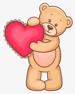 Teddy Bear Clip Art - Ositos Animados Con Corazones, HD Png Download -  kindpng