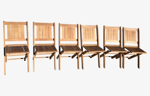 Full Size Of Vintage Wooden Folding Chairs Set Of Six - Outdoor Bench, HD Png Download, Free Download