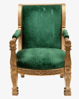 Armchair Green Vintage - Green Royal Chair Png, Transparent Png, Free Download