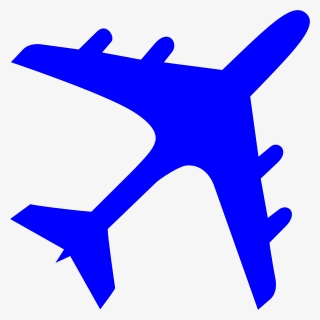 Blue Clip Silhouette - Clipart Airplane Silhouette, HD Png Download, Free Download