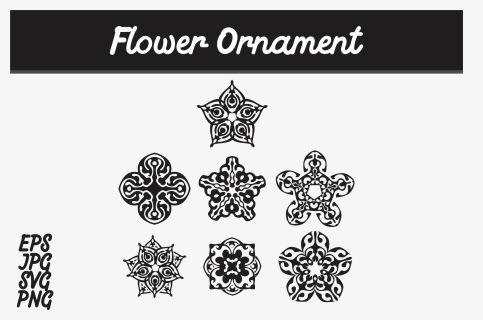 Bundle Flower Ornament Set Vector Image Graphic Arief - Batik Mega Mendung Vector Png, Transparent Png, Free Download
