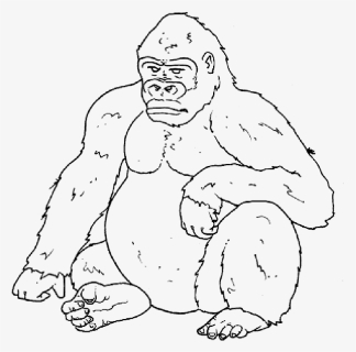 Gorilla Clipart Easy - Gorilla Colouring Png, Transparent Png, Free Download