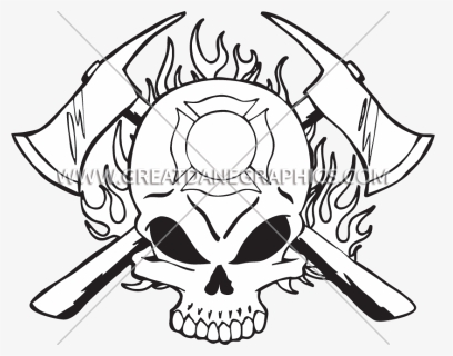 Fighter Skull Production Ready Artwork For T - Fire Skull Color, HD Png Download, Free Download