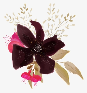 Brown Black Flower Transparent Decorative - Illustration, HD Png Download, Free Download
