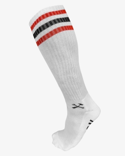 Tall White Classic Stripe Socks 3 Stripe Red/black"  - Hockey Sock, HD Png Download, Free Download