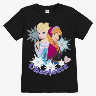 Official Girls Disney Frozen Elsa & Anna Personalised - Op Telic T Shirt, HD Png Download, Free Download