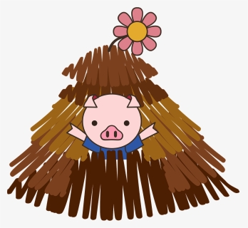 Pig From The Three Little Pigs Clipart - 3 匹 の こぶた わら の 家, HD Png Download, Free Download