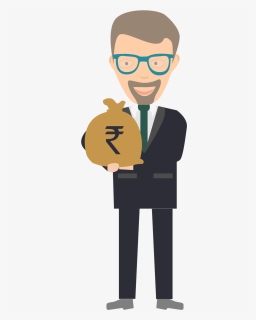 Image Result For Business Person Saves Money Icon Png - Bank Man Cartoon, Transparent Png, Free Download