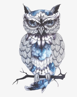 Owl Little Tattoo Flash Idea Cartoon Clipart - Owl Artwork Png, Transparent Png, Free Download