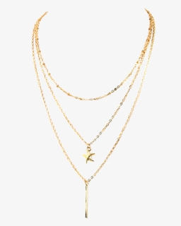 35% Off] 2020 Starfish Layered Pendant Necklace In - Gold Necklace Transparent Background, HD Png Download, Free Download
