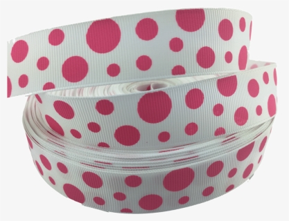 Ribbons [tag] White And Pink Polka Dot Grosgrain Ribbons - Polka Dot, HD Png Download, Free Download