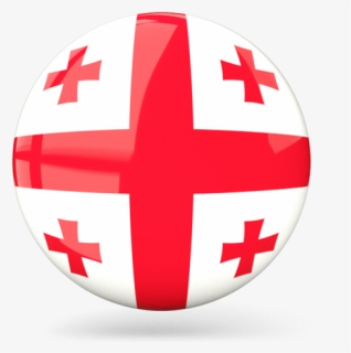 Glossy Round Icon - Georgia Flag Png, Transparent Png, Free Download