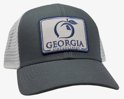 Georgia Patch Trucker Hat - Gray Georgia Peach Hat, HD Png Download, Free Download