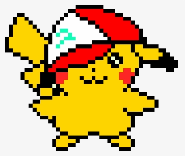 Pikachu With Hat Pixel Art, HD Png Download, Free Download