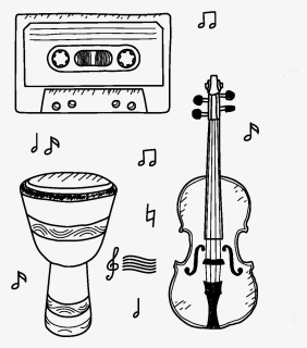 Cartoon Minimalistic Line Musical Instrument Element - Violin Clip Art, HD Png Download, Free Download