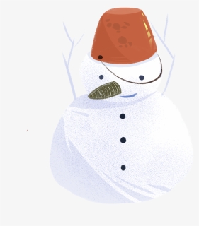 Minimalistic Winter Hand Drawn Illustration Png And - Snowman, Transparent Png, Free Download