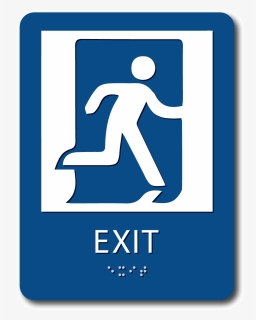Running Man Exit Sign With Braille - Spanish Exit Sign, HD Png Download, Free Download