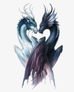 #dragons #dragones #corazón #heart - Yin And Yang Dragons, HD Png Download, Free Download