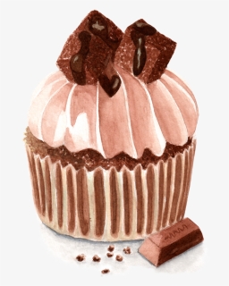 Chocolate Cupcake Illustration, HD Png Download, Free Download