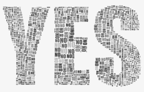 Yes And No Typography Grayscale Clip Arts, HD Png Download, Free Download