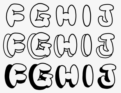Bubbly Fghij Graffiti Png Format, Transparent Png, Free Download