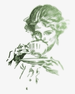 Woman Drinking Coffee Or Tea, HD Png Download, Free Download