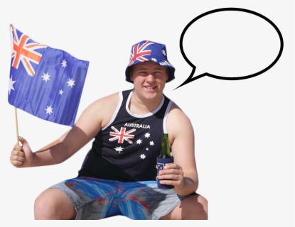 Australian Person With Speach Bubble Sitting Png Image, Transparent Png, Free Download