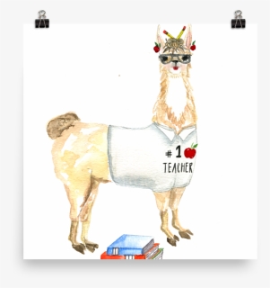 Teacher Llama Solo Poster, HD Png Download, Free Download