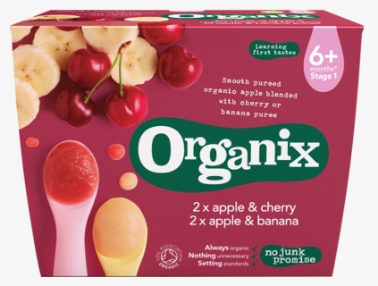 Organix Apple & Banana/ Apple & Cherry Fruit Puree, HD Png Download, Free Download