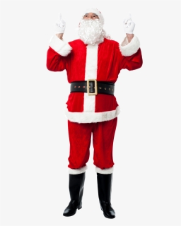 Santa Claus Holding Two Fingers Up Png Image, Transparent Png, Free Download