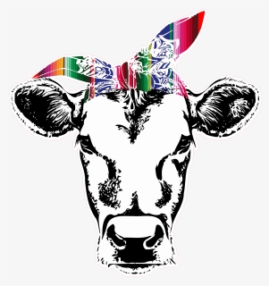 Cow With Bandana- Serape Albb Blanks, HD Png Download, Free Download