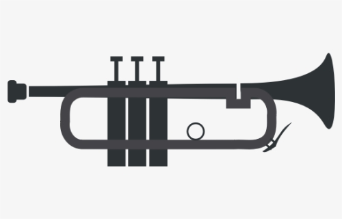 Silhouette Vector Drawing Of A Simple Trumpet, HD Png Download, Free Download