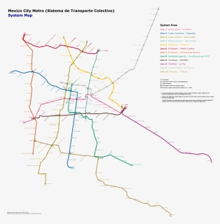 Mexico City Metro System Map, HD Png Download, Free Download