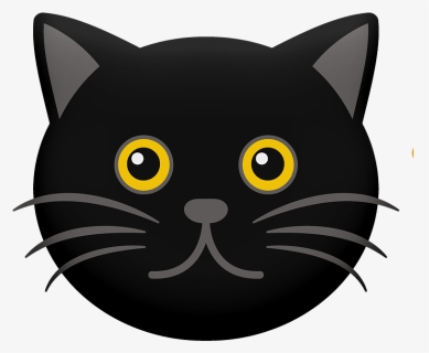 Cartoon Black Cat Face Clipart, HD Png Download, Free Download