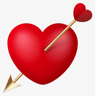 Heart With Cupid Arrow Png Clipart, Transparent Png, Free Download