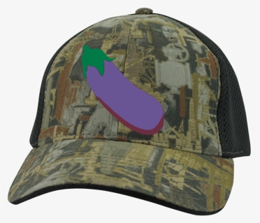 Eggplant Emoji C912 Port Authority Camo Cap With Mesh, HD Png Download, Free Download