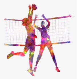 Girl Volleyball Players Png - Volleyball Player Painting, Transparent Png, Free Download