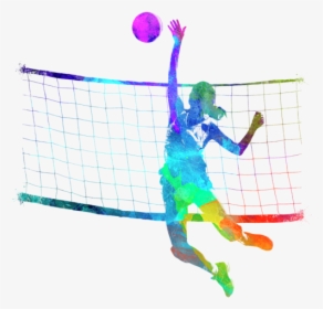 Woman Volleyball Player In Watercolor, HD Png Download - kindpng