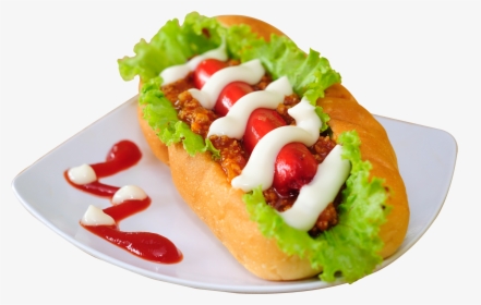 Hotdog Sandwich On Plate, HD Png Download, Free Download