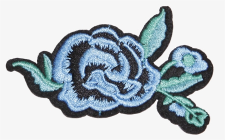 Blue Rose Motif Embroidered Patch - Wool, HD Png Download, Free Download