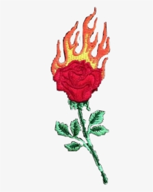 #flower #rose #fire #patch #sticker #paperflowers #loveflowers - Rose On Fire Png, Transparent Png, Free Download