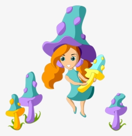 Fairy, Mushroom, Girl, Mushrooms, Poisonous - Cartoon, HD Png Download, Free Download