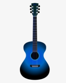 Acoustic Guitar Vector - Blue Guitar Clipart, HD Png Download, Free Download