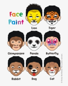 Puppy Face Paint, Lion Face Paint, Animal Face Paintings, - Easy Animal Face Paint Ideas, HD Png Download, Free Download