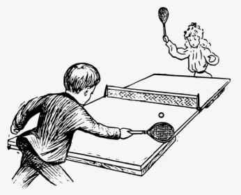 Table Tennis Clipart Black And White, HD Png Download, Free Download