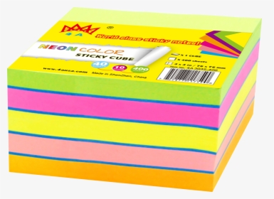 4a Sticky Note Cube In Ultra Colors Neon Assorted Total - Box, HD Png Download, Free Download