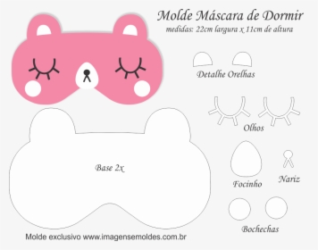 Molde Máscara De Dormir Gatinha Rosa - Graphic Design, HD Png Download, Free Download