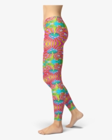 Pink Mushroom Psychedelic Stars Leggings Yoga Pants - Sportswear, HD Png Download, Free Download