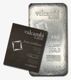 Valcambi 1 Kilo Struck Silver Bar W/ Card - Silver, HD Png Download, Free Download