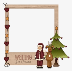 Christmas Waiting For Santaframe Png - Free Clipart Christmas Frames, Transparent Png, Free Download